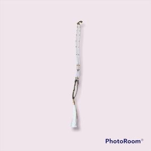 Stella & Dot Puka Shell, Bead & Stone w/Gold Long Tassel Bohemian Necklace